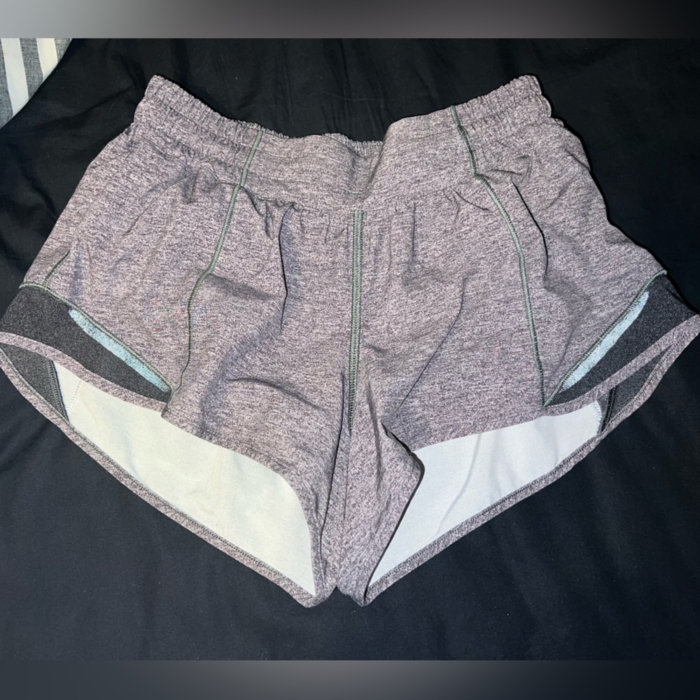 Lululemon Heathered Grey 2.5 inch Hotty Hot shorts